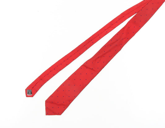 Pink Silk Polka Dot Red Men's Tie