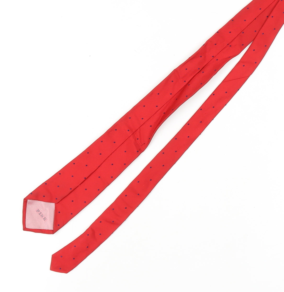 Pink Silk Polka Dot Red Men's Tie