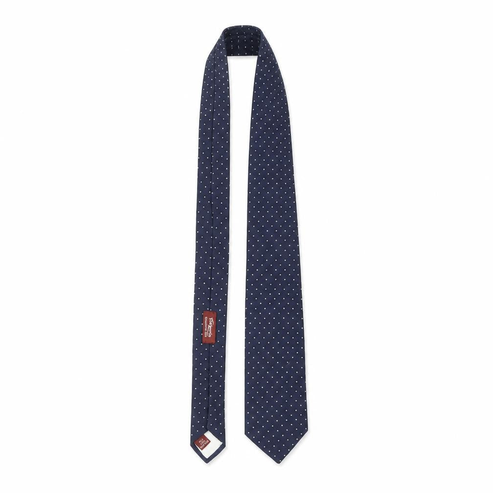 Mens T.M. Lewin Blue Polka Dot 100% Silk  Tie