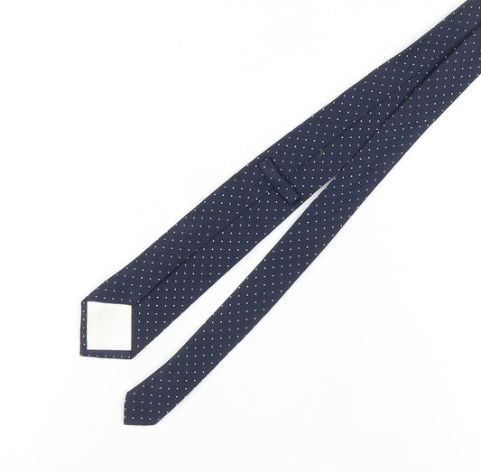 T.M. Lewin Men's Blue Silk Polka Dot Handmade Tie