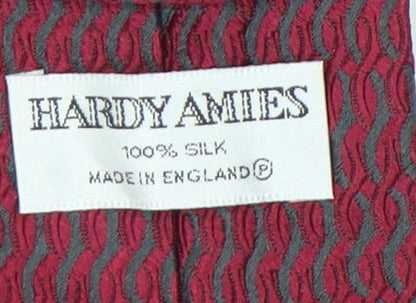 Hardy Amies Men’s Red Geometric Silk Tie