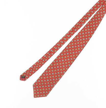 Greenwoods Men's Red Geometric Silk Tie One Size