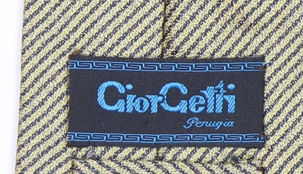 Giorgetti Men's Beige Striped Silk Tie