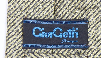 Giorgetti Men's Beige Striped Silk Tie