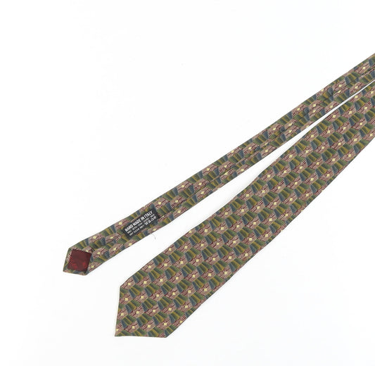 Jaeger Men's Green Geometric Silk Tie