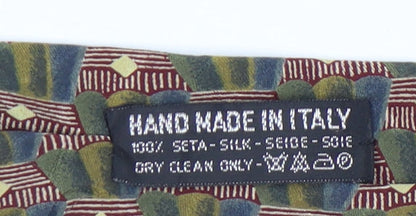 Jaeger Men's Green Geometric Silk Tie