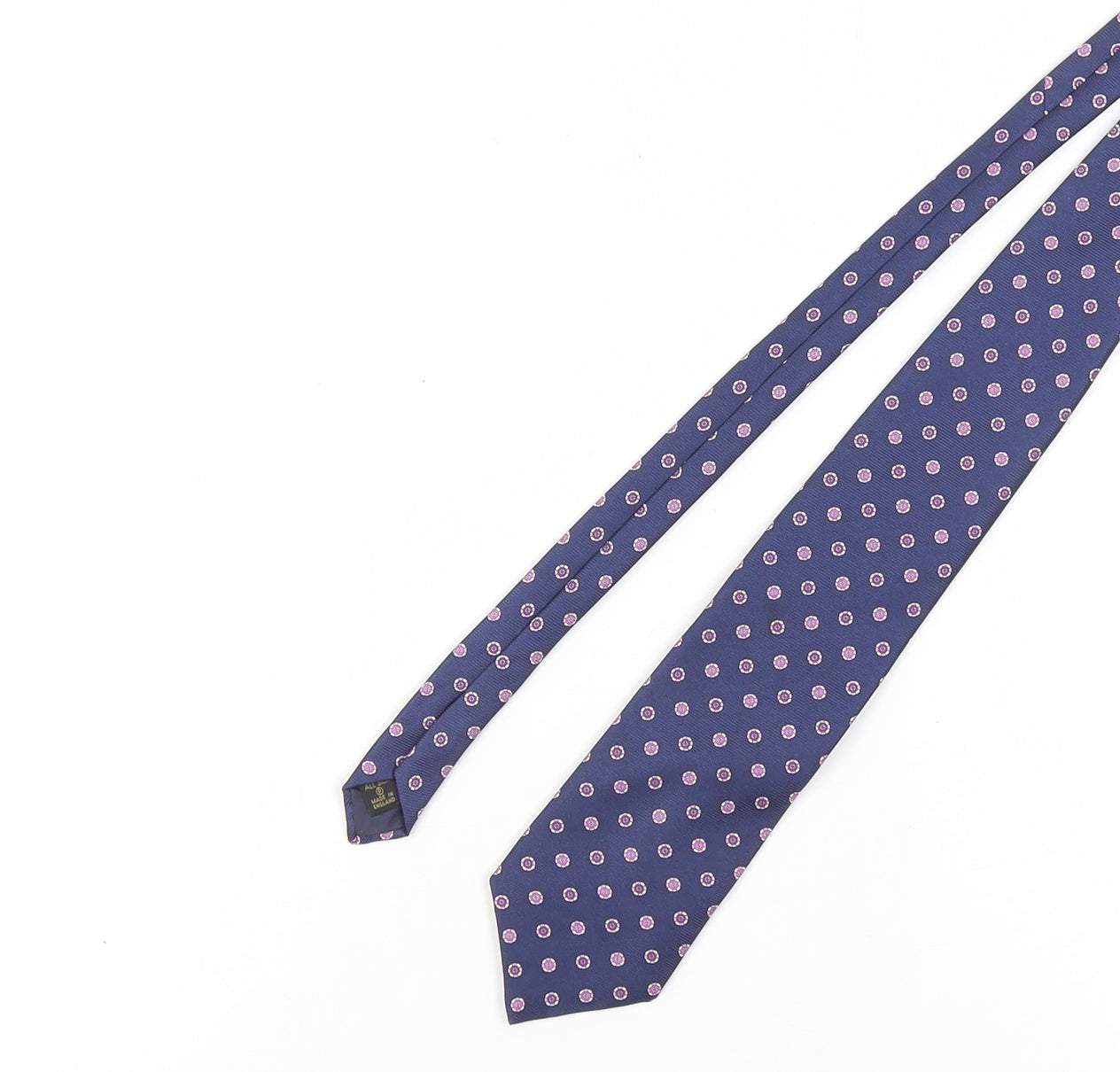 Mens Benjamin James Blue Polka Dot 100% Silk  Tie