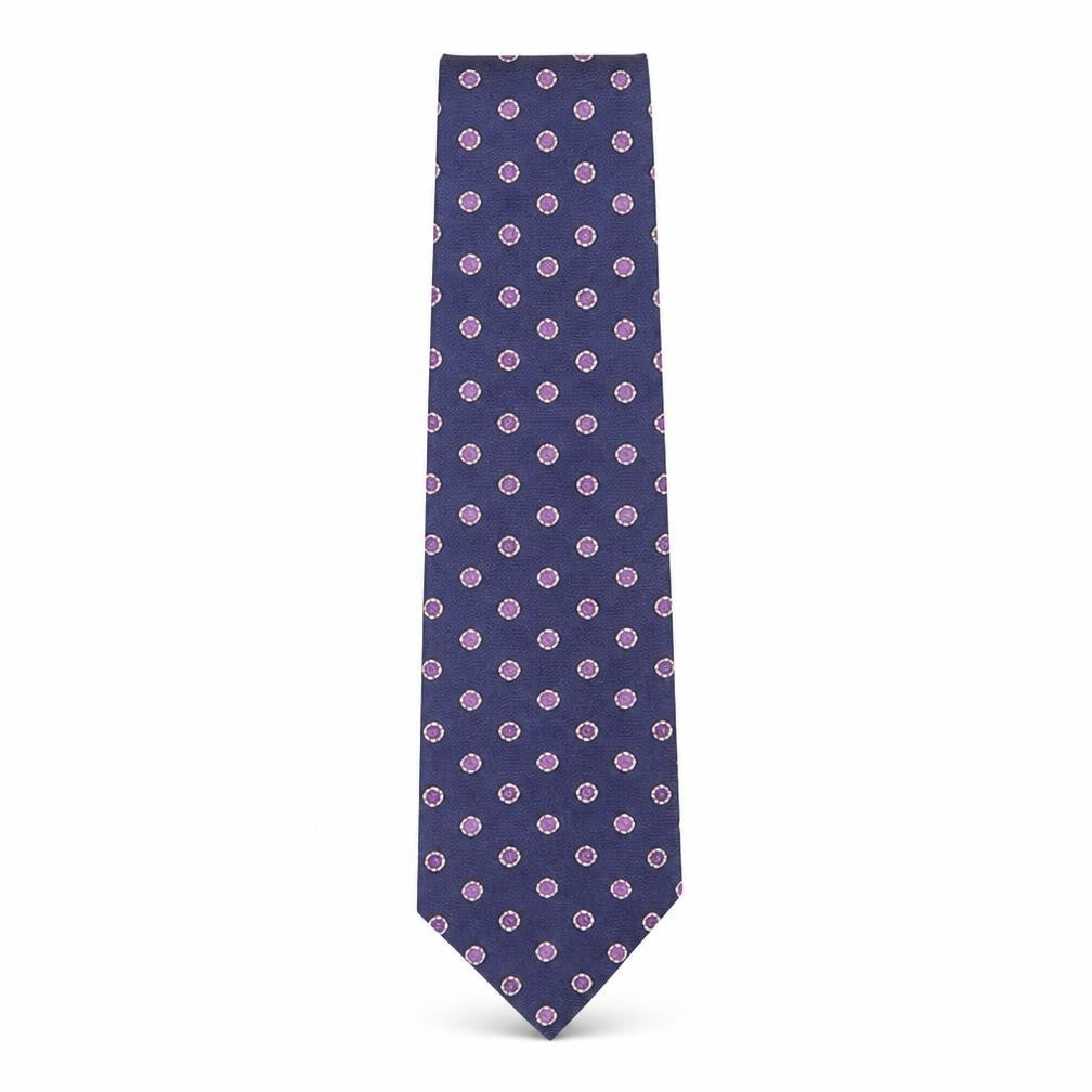 Mens Benjamin James Blue Polka Dot 100% Silk  Tie