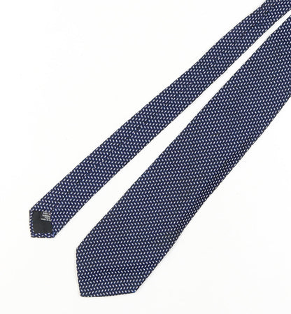 Hugo Boss Men's Blue Silk Geometric Tie
