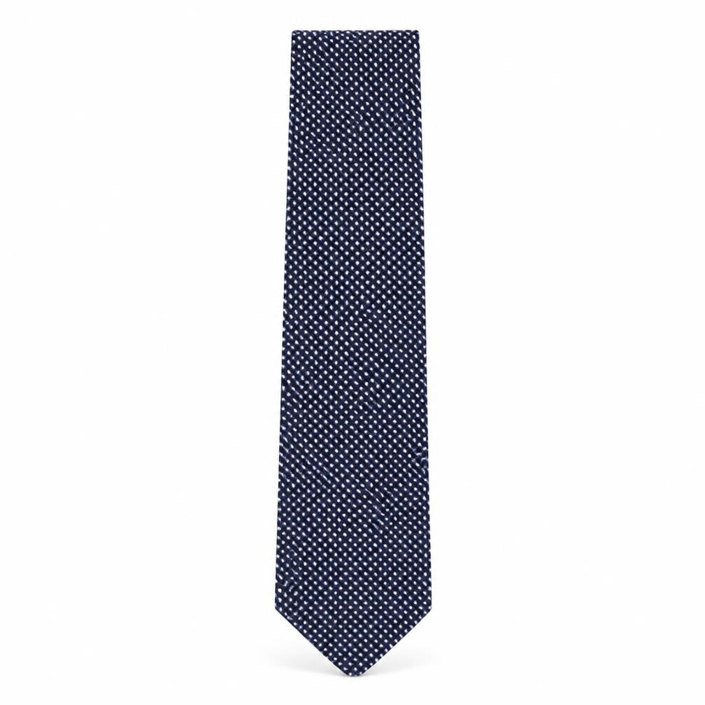 Mens HUGO BOSS Blue Geometric 100% Silk  Tie