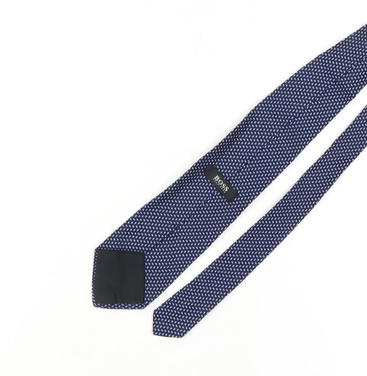 Hugo Boss Men's Blue Silk Geometric Tie