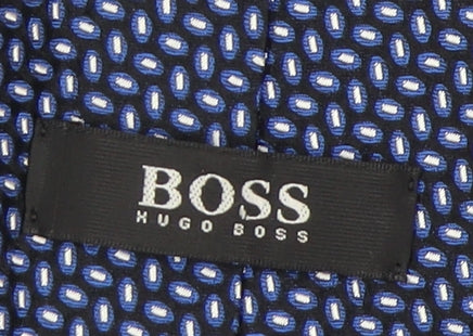 Hugo Boss Men's Blue Silk Geometric Tie