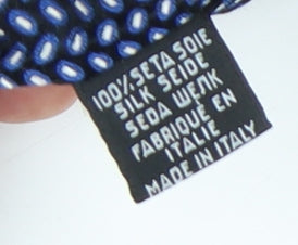 Hugo Boss Men's Blue Silk Geometric Tie