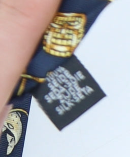 Jacques Estier Blue Silk Designer Fish Pattern Men's Tie