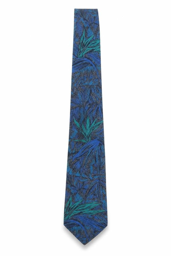 Mens Pierre Balmain Blue Floral 100% Silk Designer Tie
