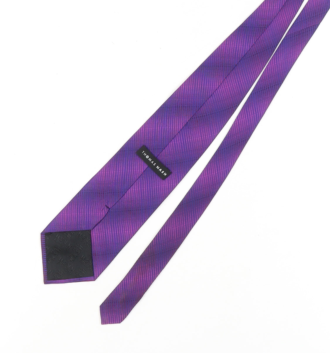 Thomas Nash Men's Purple Silk Geometric Tie
