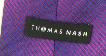 Thomas Nash Men's Purple Silk Geometric Tie