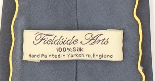 Fieldside Arts Men's Blue Silk Tie - Hand Painted
