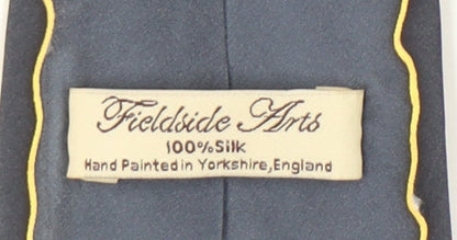 Fieldside Arts Men's Blue Silk Tie - Hand Painted