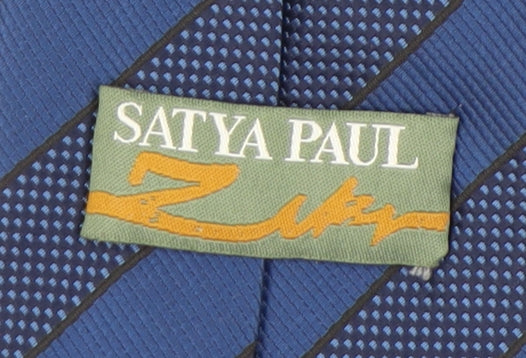 Satya Paul Men's Blue Striped Designer Tie