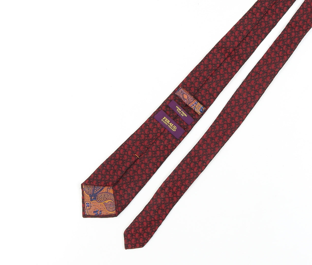 Mens Feraud Red Paisley 100% Silk  Tie
