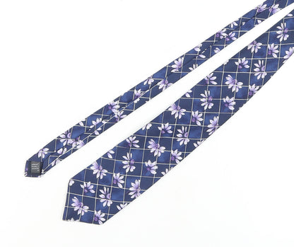 Marks and Spencer Men's Blue Floral Silk Tie