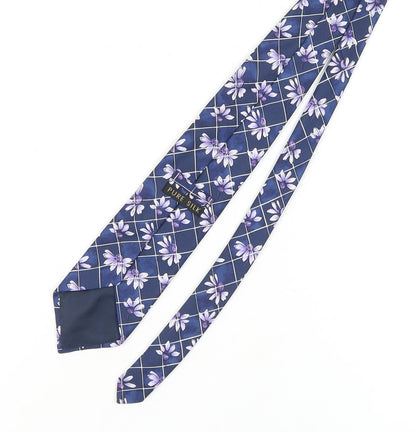Marks and Spencer Men's Blue Floral Silk Tie