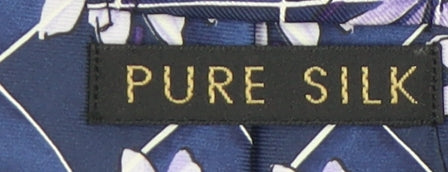 Marks and Spencer Men's Blue Floral Silk Tie