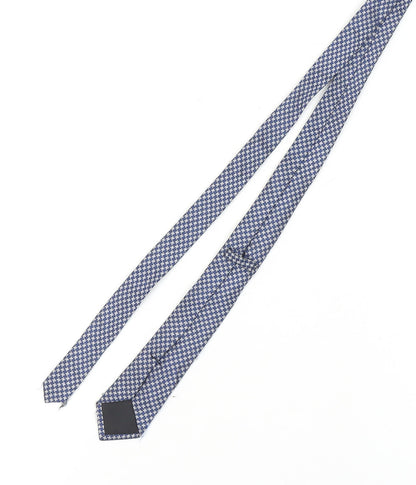 Mens Ben Sherman Blue Houndstooth 100% Silk Slim Tie