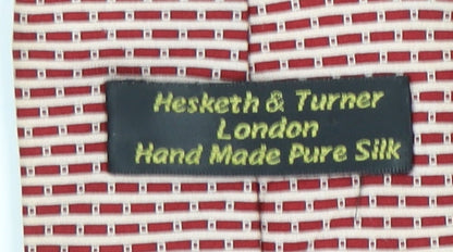 Hesketh & Turner Men's Red Slim Silk Tie One Size