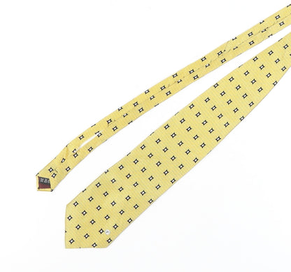 Versace Men's Yellow Silk Geometric Tie One Size Handmade