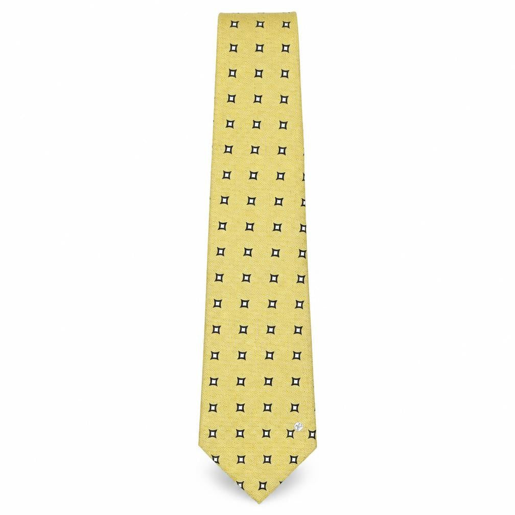 Mens Versace Yellow Geometric 100% Silk  Tie
