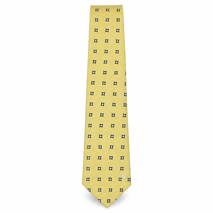 Mens Versace Yellow Geometric 100% Silk  Tie
