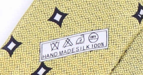 Versace Men's Yellow Silk Geometric Tie One Size Handmade