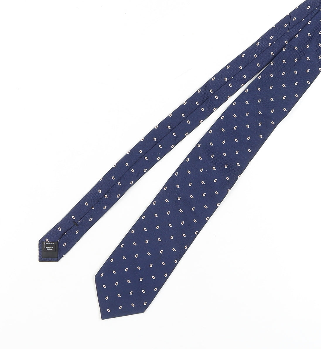 Jaeger Men's Blue Silk Tie Geometric Pattern