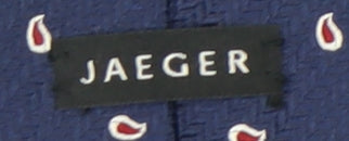 Jaeger Men's Blue Silk Tie Geometric Pattern