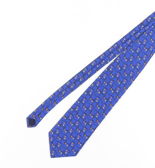Yves Saint Laurent Men's Blue Geometric Silk Tie