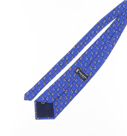 Yves Saint Laurent Men's Blue Geometric Silk Tie