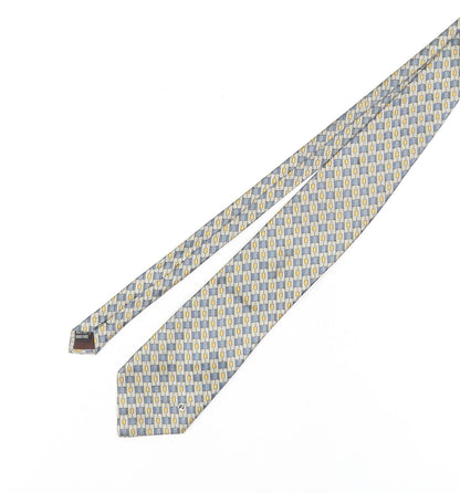 Versace Men's Blue Geometric Silk Tie Handmade