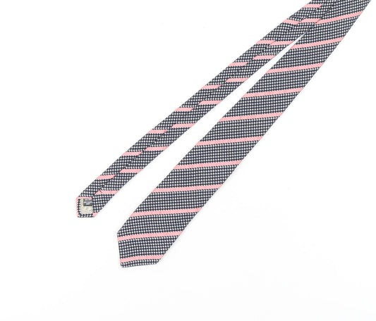 Paul Smith Men's Black & Pink Houndstooth Tie