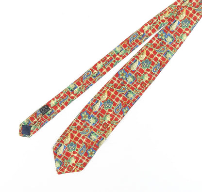 José Piscador Men's Red Paisley Tie - 100% Polyester