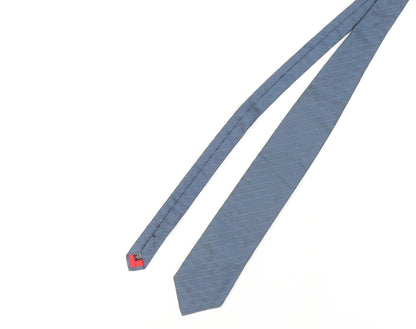 Van Gils Men's Blue Geometric Silk Slim Tie