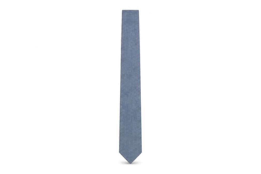 Mens Van Gils Blue Geometric 100 Slim Tie