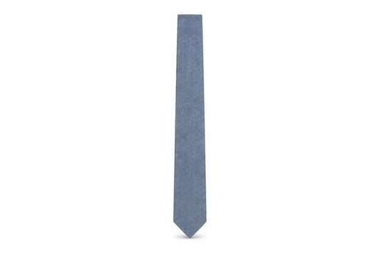 Front view of Van Gils Men's Blue Geometric Silk Slim Tie