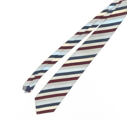 Racing Green Men’s Multicoloured Striped Silk Tie
