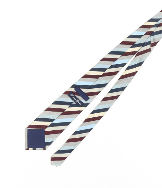 Racing Green Men’s Multicoloured Striped Silk Tie