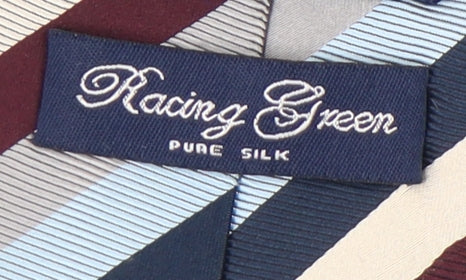 Racing Green Men’s Multicoloured Striped Silk Tie