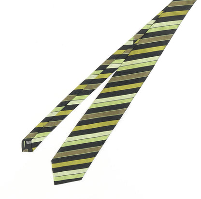 Belmonte Men's Green Striped Silk Tie