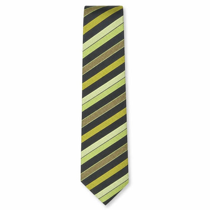 Belmonte Men's Green Striped Silk Tie