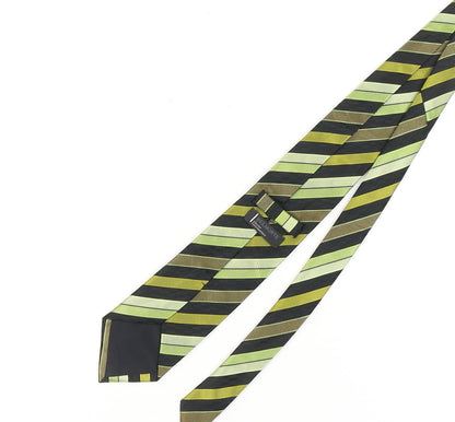 Belmonte Men's Green Striped Silk Tie